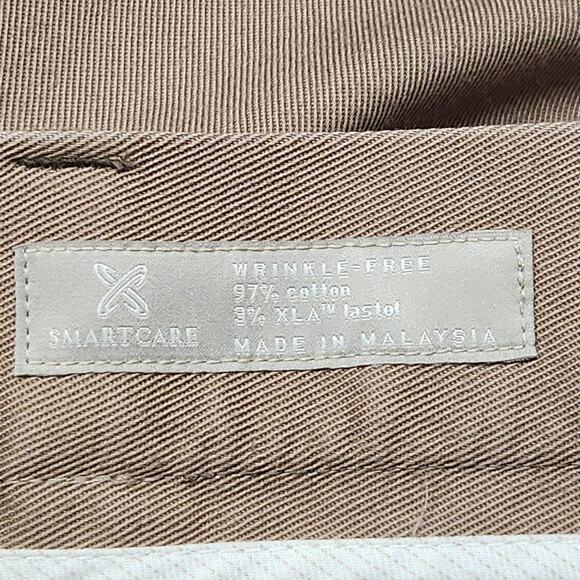 Nordstrom Pants Mens 38x32 Khaki Smartcare Wrinkle-Free Pleated Actual 38x29 - Picture 13 of 15